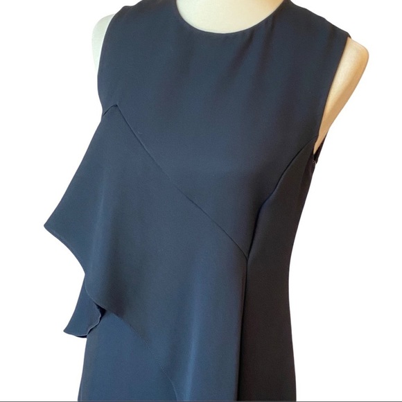 NWT Diane von Furstenberg Black Ruffle-Front Sleeveless Mini Shift Dress… - Picture 5 of 11